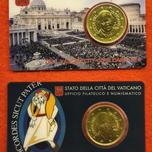 Two official Vatican coincards 2015 and 2016 new