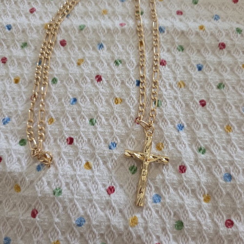 Steel cross with chain Othelia brand new, gold tone