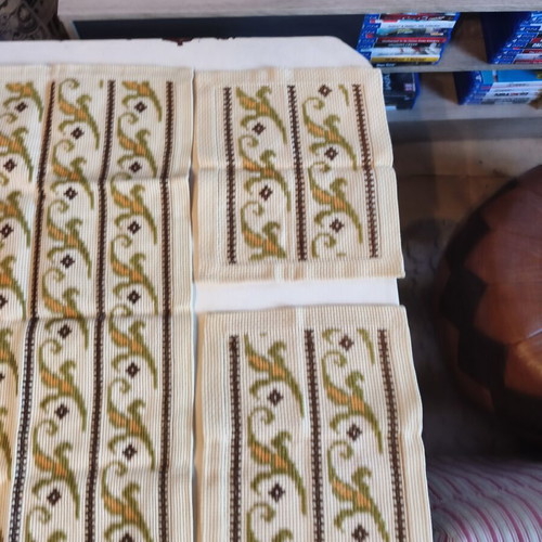 Vintage handmade set of 6 embroidered table linens