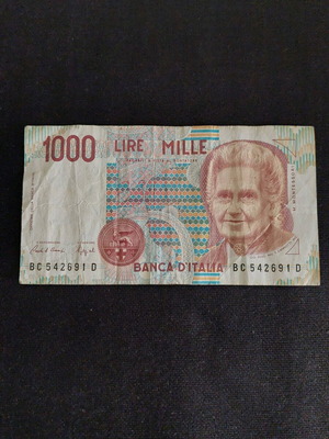 Χαρτονόμισμα 1000 LIRE Ιταλίας 1990 μεταχειρισμένο