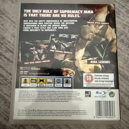 Supremacy MMA PS3 game used, good condition