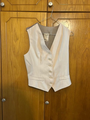 Γιλέκο vintage μεταχειρισμένο, μπεζ, one size