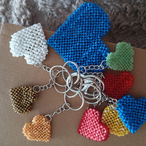 Handmade beaded keychain new, multicolor