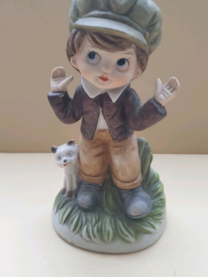 Capodimonte figurine boy with puppy like new