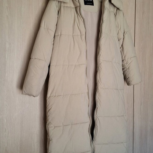 Zara puffer long coat, warm, like new, beige, oversized