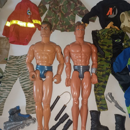 Action Man & Max Steel set, figures, clothes & accessories 1998