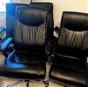 3 καρέκλες γραφείου διευθυντικές από κλείσιμο επιχείρησης