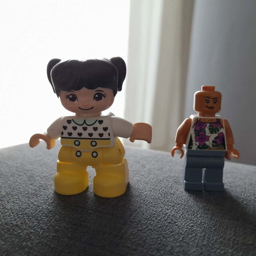 Lego figures Duplo girl and classic minifigure like new