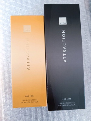 Комплект парфюми New Avon Attraction нов за нея 50 ml и за него 75 ml