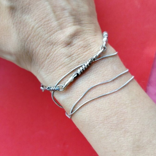 Vintage Tunisian silver bracelet, handcrafted ethnic cuff