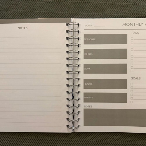 Planner diary new with spiral, stickers and magnetic bookmark