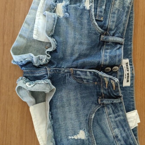 Tally Weijl denim shorts, size XS 34, distressed style