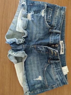 Tally Weijl denim shorts, size XS 34, distressed style