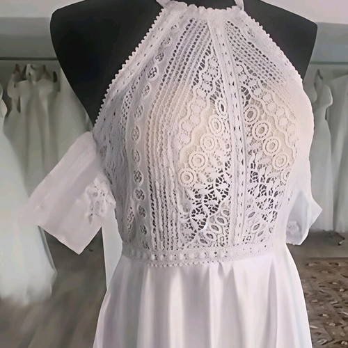 Boho wedding dress new, white