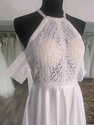 Boho wedding dress new, white