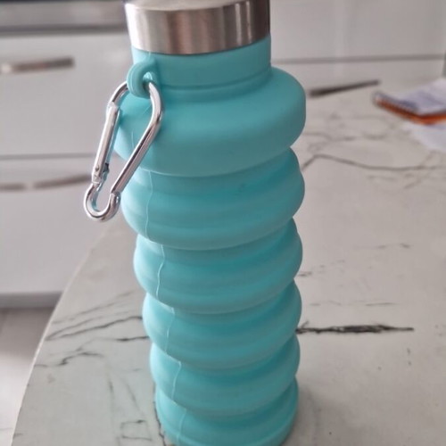 Silicone water bottle 500ml like new, BPA free, collapsible