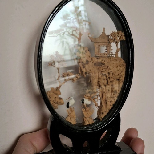 Vintage Chinese diorama in its box