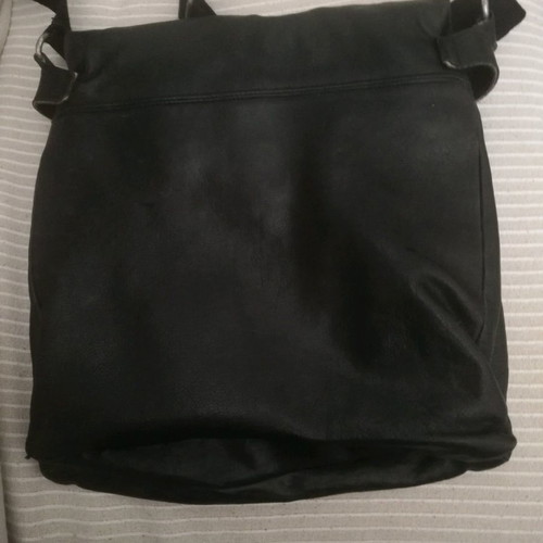 Massimo Dutti leather bag used, men's, black