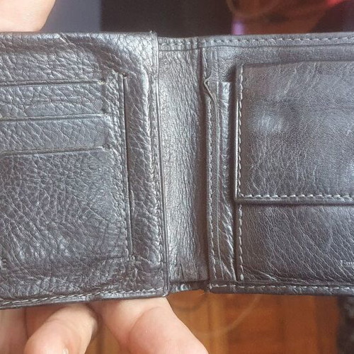 Men's leather wallet Emporio Valentini black like new