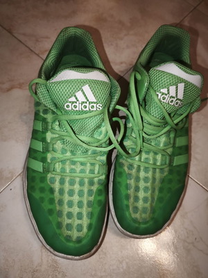Adidas unisex green athletic shoes like new size 45.5
