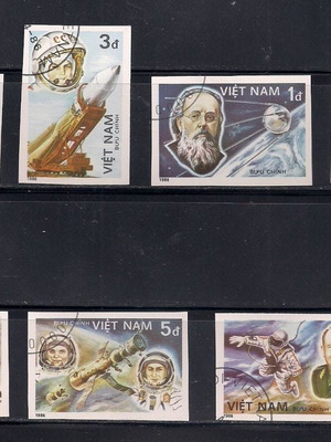 Σετ γραμματοσήμων Viet-Nam 1986 Space μεταχειρισμένο, imperforate