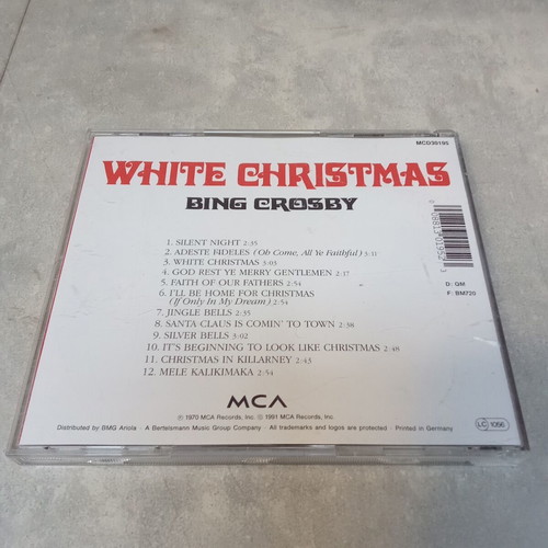 White Christmas Bing Crosby CD album used, 1990s vintage