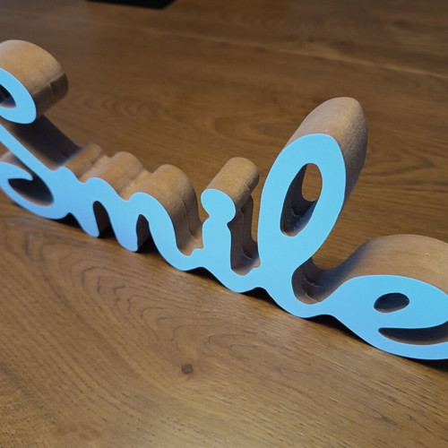 Decorative letters Smile like new, MDF white