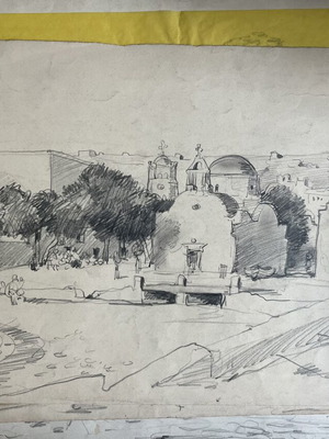 Σχέδιο Μύκονος 1935 του Paul Hannaux μεταχειρισμένο, γραφίτης σε χαρτί