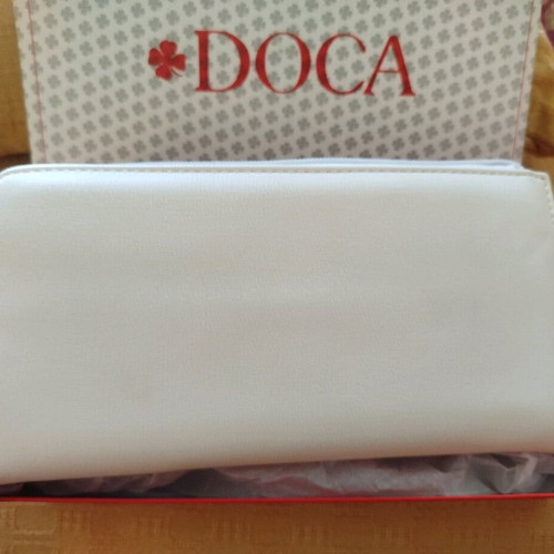 Doca women's wallet like new, red and white stripes