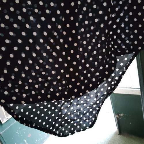 Asymmetric polka dot summer dress small - medium new, black and white