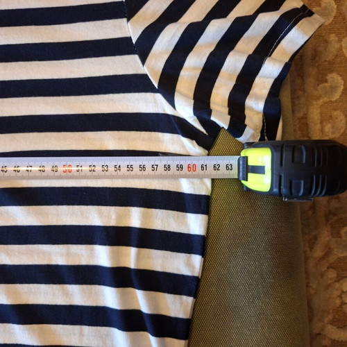 H&M T-Shirt XL white with navy stripes like new, organic cotton blend