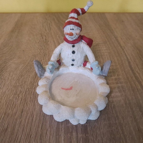 Ceramic candle holder snowman Sia Collection used
