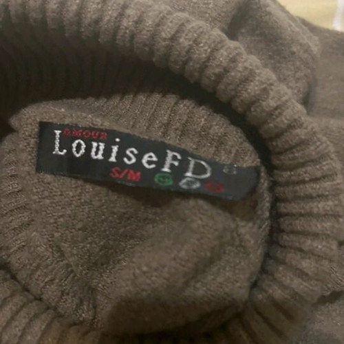 Turtleneck sweater used, beige brown, size S/M