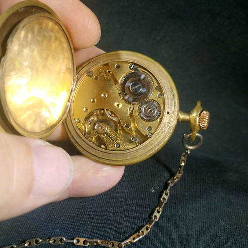 Pocket watch used, engraved, SCRILD Freres & Co Eterna