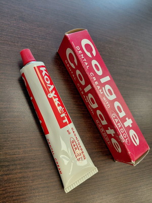 Vintage Colgate promotional toothpaste with original box 60s-70s