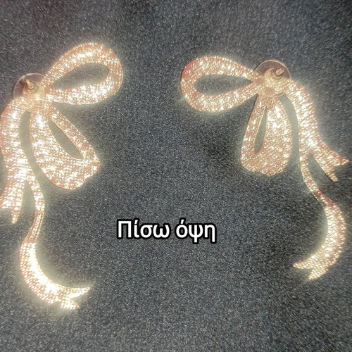 Bow-shaped earrings new, silver