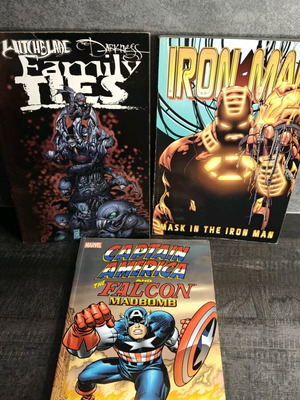 English comics like new, pack of 3 Iron Man, Captain America, Witchblade