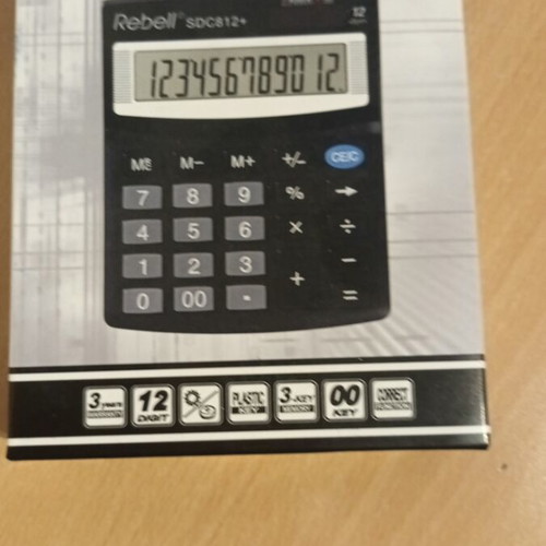 Rebell SDC812+ Calculator new with 12-digit display and 3-key memory