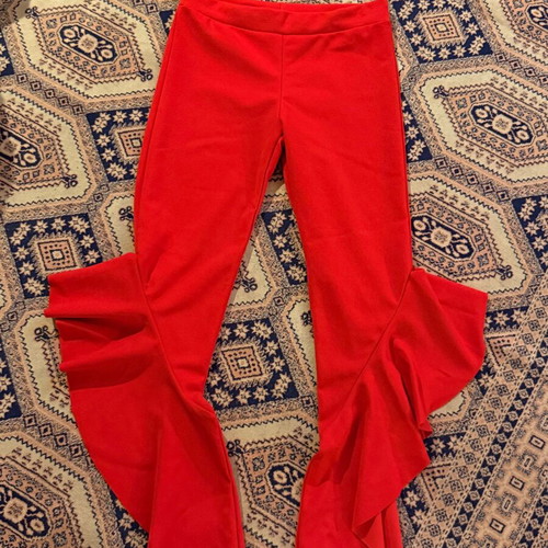 Fitted red pants new, size S