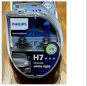 Λάμπες Αυτοκινήτου Philips Diamond Vision H7 Αλογόνου 5000K Ψυχρό Λευκό 12V 55W 2τμχ
