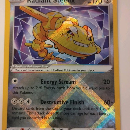 radiant steelix pokemon card price TCG Lost Origin 124/196 Placeholder Image Provided Pokemon Legend HS2 Unleashed Single