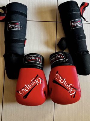 Olympus Sport Boxing Gloves and Shin Guards like new for Teens