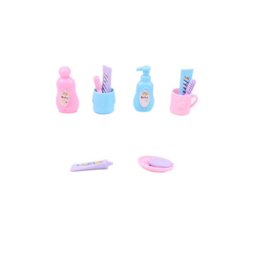 Doll towel dress pink "Pink Bath with 11 bathroom accessories" - 7171P