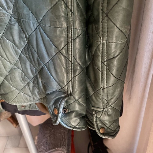 Men's unisex leather jacket Scotch Soda used, cypress color, size M