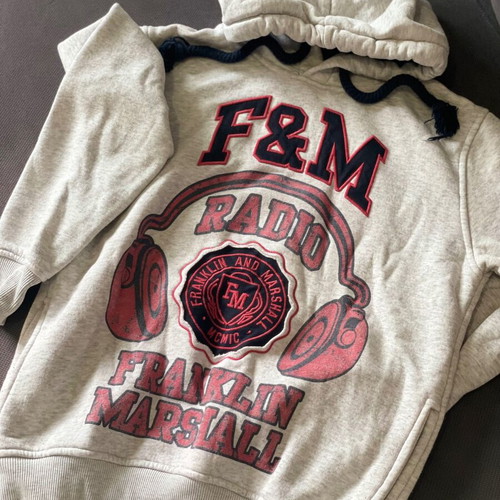 Franklin & Marshall sweatshirt size S used, gray with hood and pockets