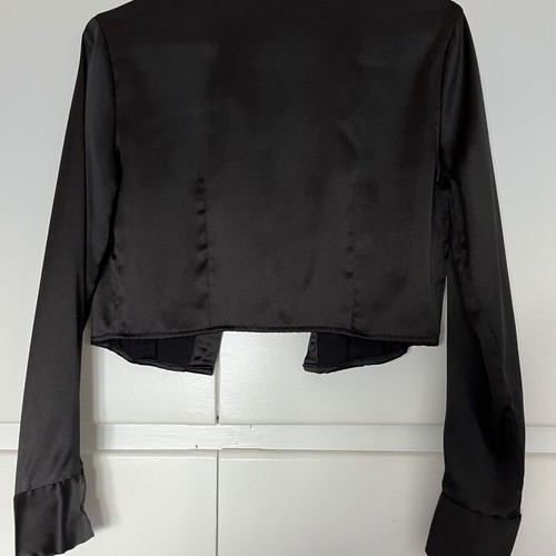 Stradivarius black satin crop shirt like new