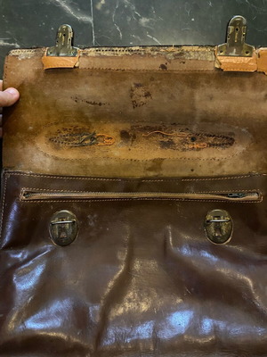 Leather bag used, old