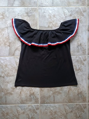 Cotton blouse Made in Italy like new, black and white