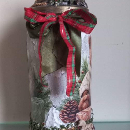 Christmas vase handmade new 24×10 cm