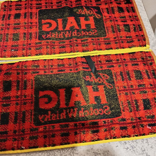Vintage John Haig Scotch Whisky bartowels set of 2 like new
